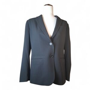 Talbots Women's Petite Black Classic Long Sleeve 2-Button Blazer 6p